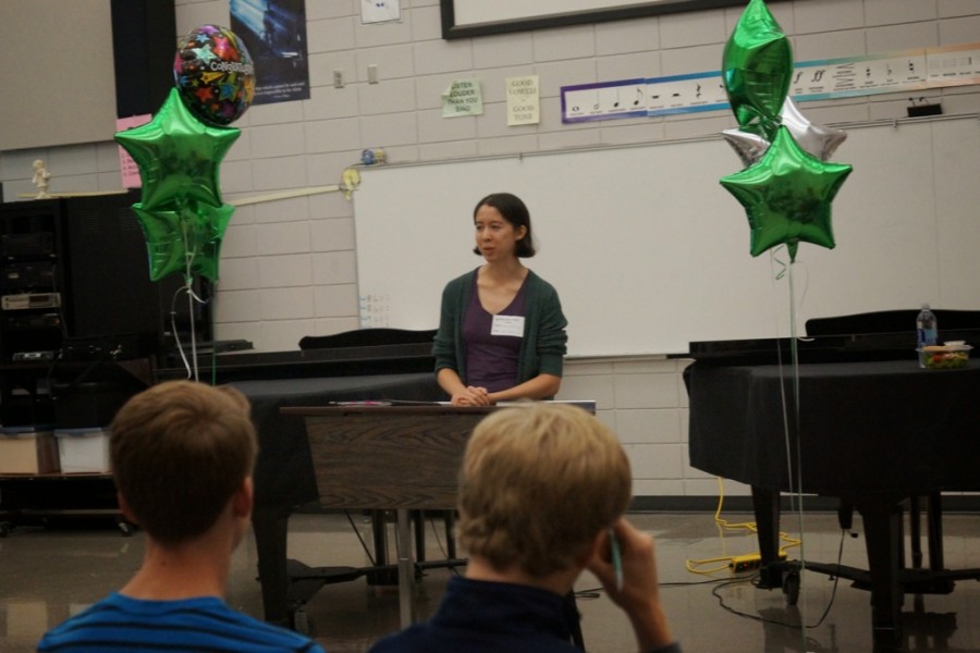 Eleanor Glewwe visited Edina High School to promote her new book Sparkers.