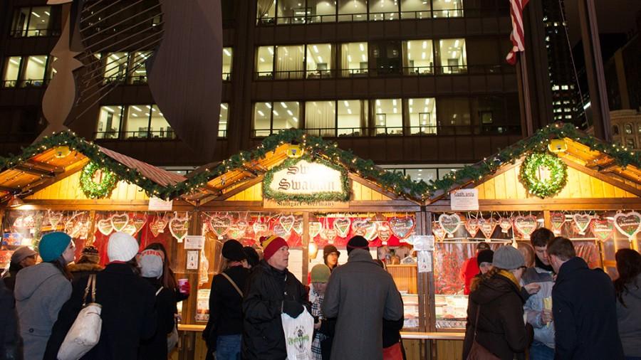 The Holidazzle turns downtown Minneapolis into a holiday-themed village. 