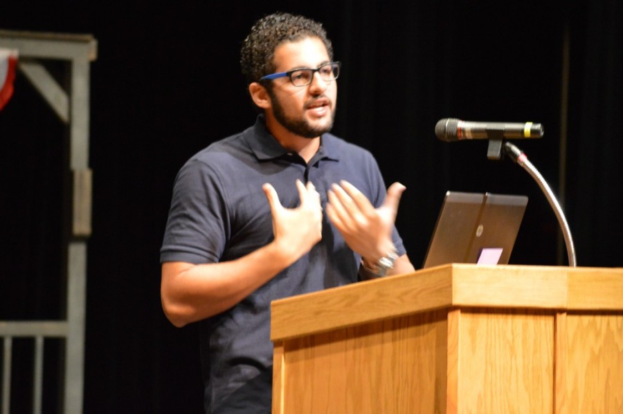 Hussein Aboubakr speaking during Collaborative Time last thursday