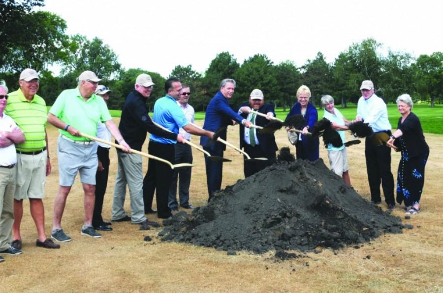 Edina city staff, a few city council members, park board members, designers and others met July 14 at Braemar Golf Course Driving Range to commemorate the beginning of the range’s reconstruction