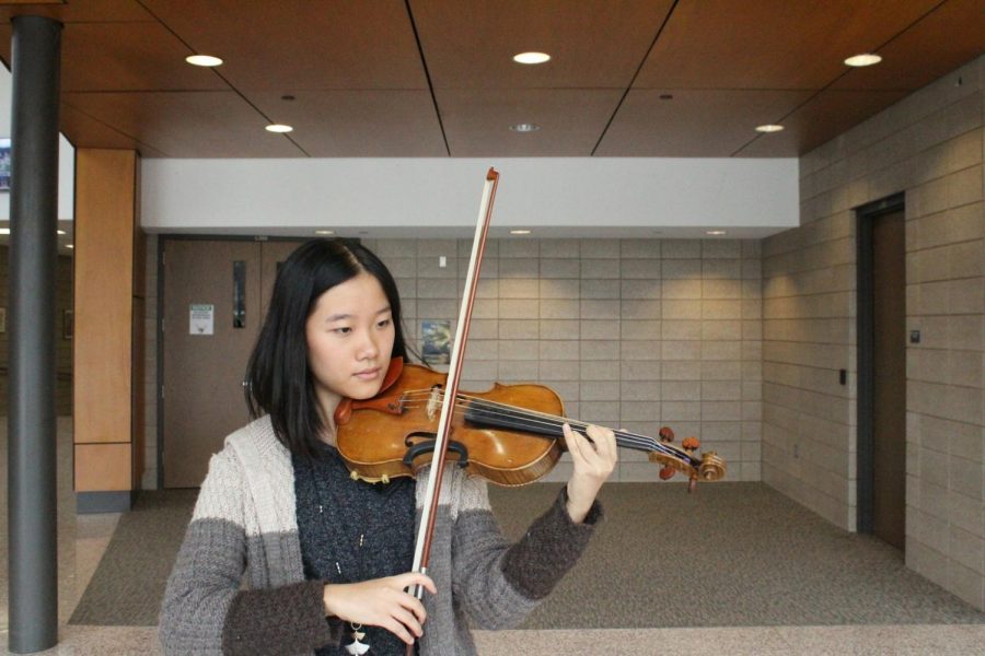 Life-long musician: Zhao has been playing the violin since she was five years old.