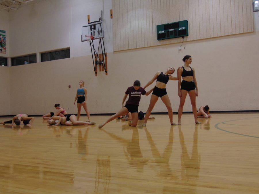 Springing with spirit: The dance team prepares for a new season.