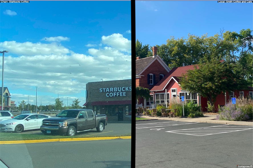 Through images: local businesses vs. large chains