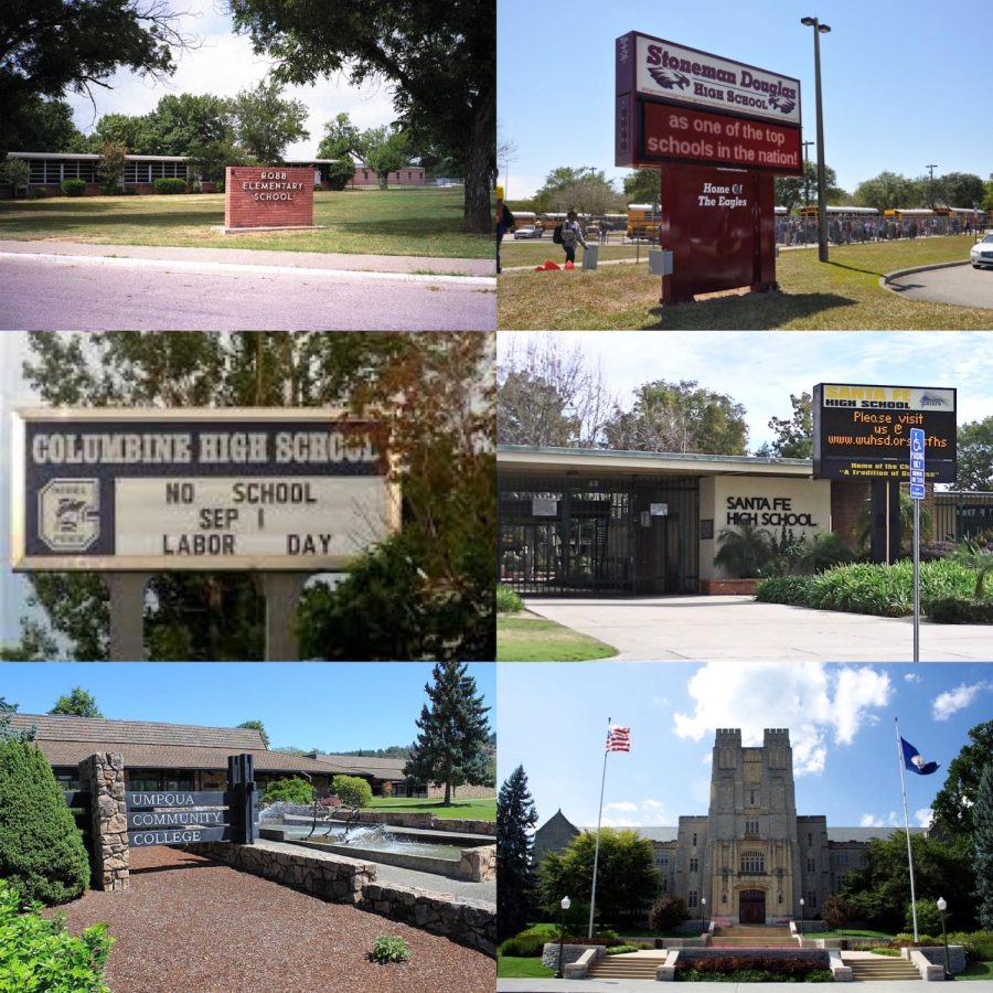 In the past 25 years, major school shootings have occurred at Robb Elementary School, Marjory Stoneman Douglas High School, Columbine High School, Santa Fe High School, Umpqua Community College, Virginia Tech, and more.