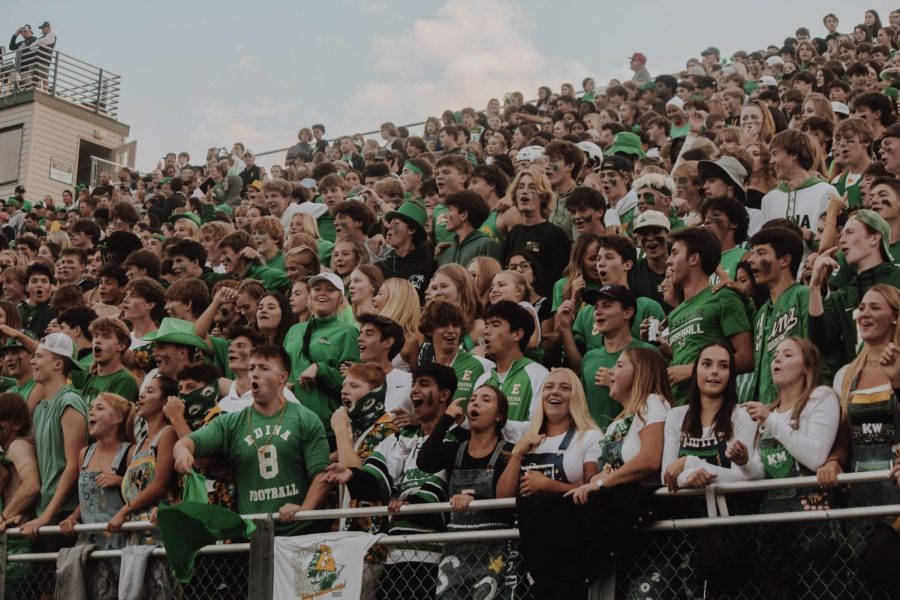 Photo By: Urva Jha. The Edina High Schools large student section.