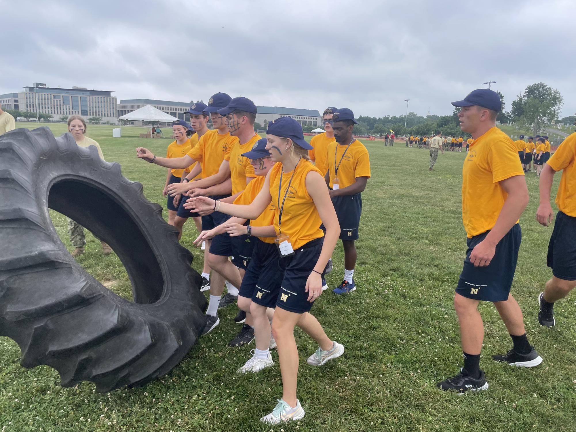 At the Naval Academy Summer Seminar, Michael Howard lived with rising sophomore midshipmen and experienced "bootcamp" to learn more about the Navy. Courtesy of Michael Howard.