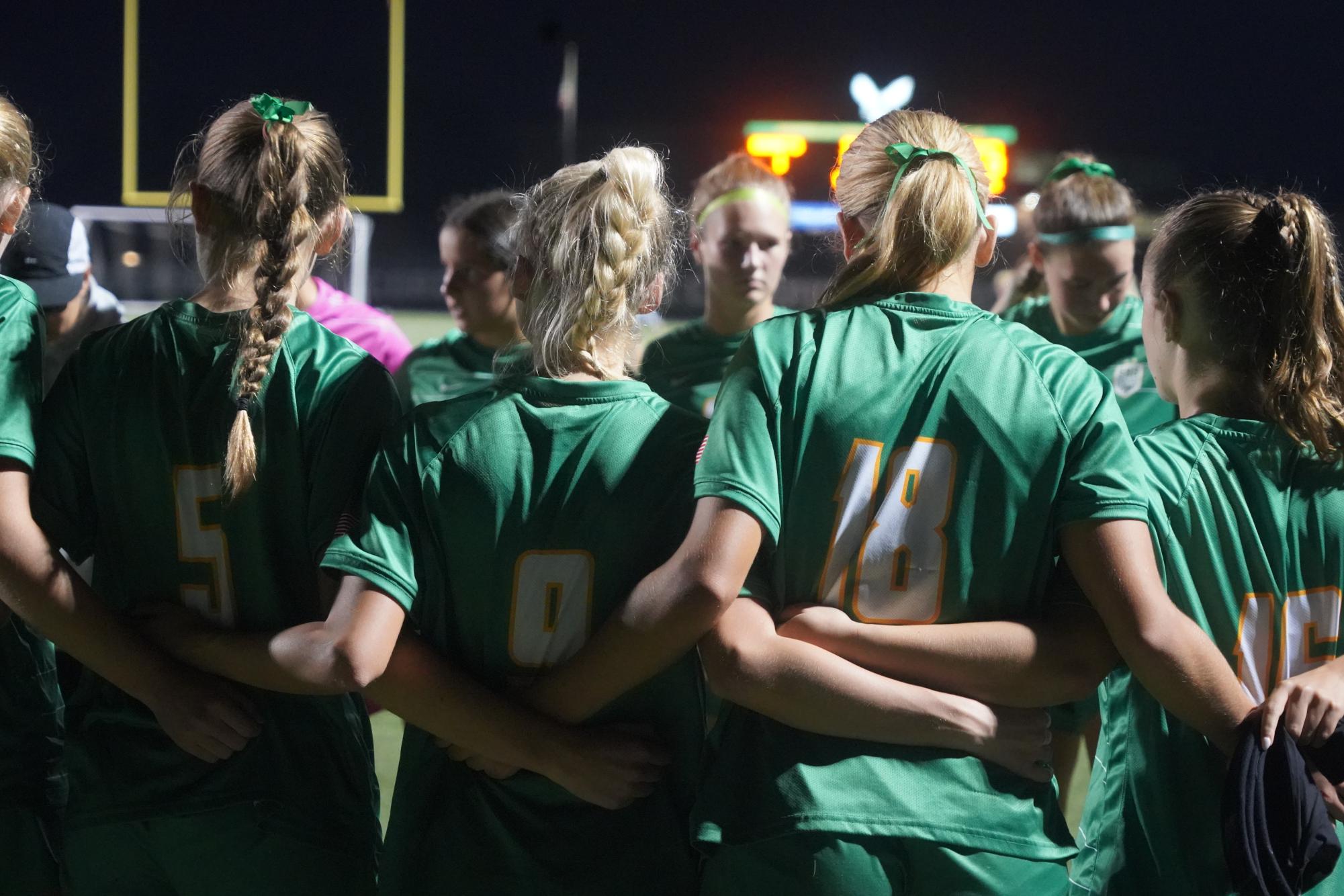 The Edina Girls' Soccer team during a match.