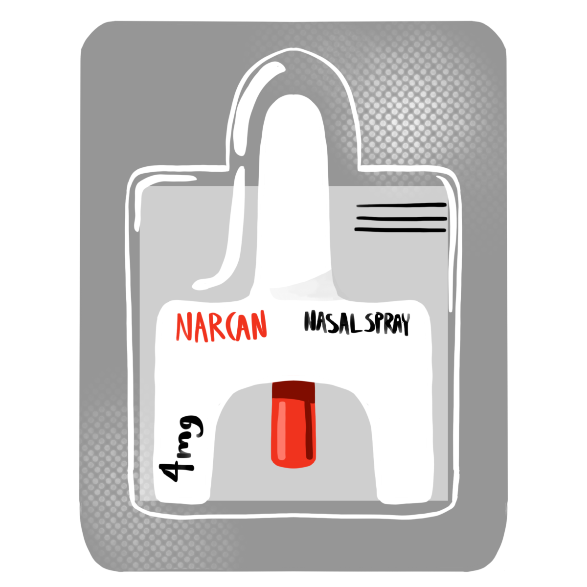 Naloxone is available to EHS students in case of emergency in AED wall cabinets around the school. (Zephyrus file illustration courtesy of Iris Libson)