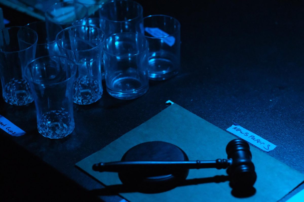 Behind the scenes of “Radium Girls,” there were many props labeled and organized so the cast and crew could find them quickly.
