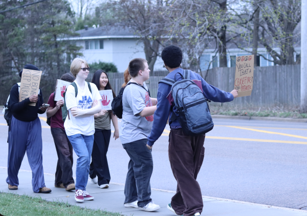 Students made signs to protest the United States' involvement in the war against Iran.